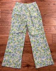 Vtg 60s Cordon Philadelphia Lord & Taylor Union Made Floral Pants Wide Leg Sz 10