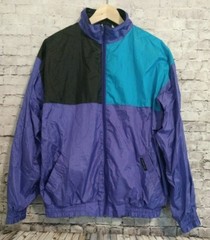 Members Only VTG 90’s Jacket Purple/Black/Teal Color Block Shiny XL 18-20
