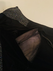 Vintage Ronni Nicole by Ouida Woman 22 Eveningwear Black Sparkle Open Midi Tunic
