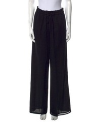 Vintage 90s EMANUEL UNGARO Liberte Black Wide Leg Pants Size XS Drawstring Crepe
