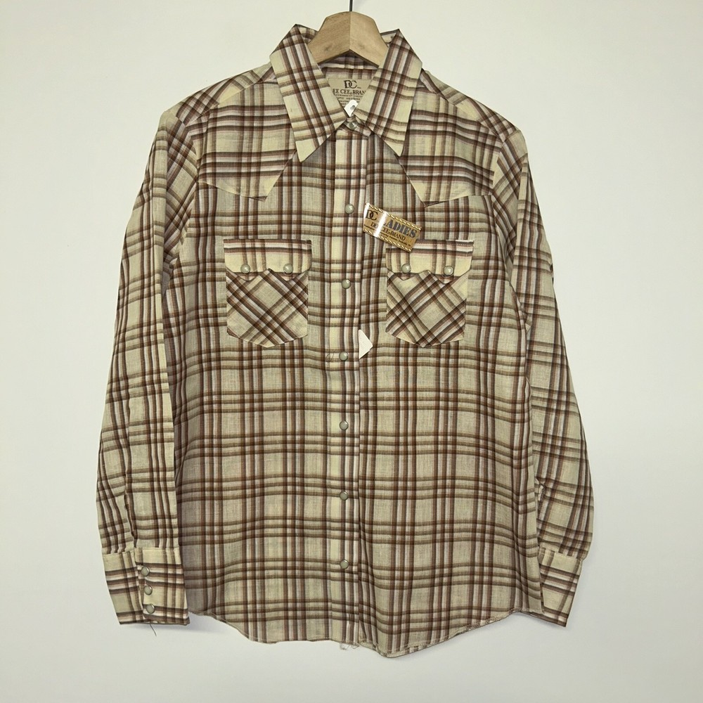 Vintage 1980’s Deecee Womens Western Pearl Snap Shirt, Deadstock NWT, Size 38