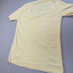 Vintage Personal Leslie Fay Ribbed Scoop Neck Top Yellow Distressed 70s 80s