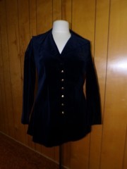 Vintage PATTY WOODARD Blue Cotton Velvet Jacket Waist 32″