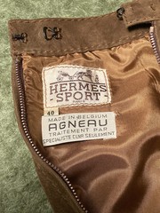 Vintage Hermes Sport Skirt Agneau soft Brown Suede W/ Side Zip