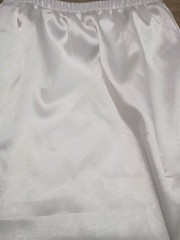 Panties Silky Slip Shorts Pettipants Knickers Nylon 3XL White Lace Trim