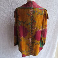 Vintage Nordstrom Womens Colorful Cotton Ric-Rac Gold Reversible Jacket L