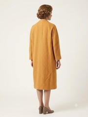 1950’s 60s Marigold Yellow Swing Coat Mid Century Boulce Cocoon Coat Mod M-L
