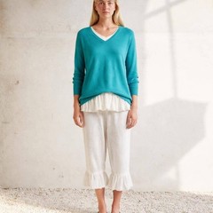 Massimo Dutti silk cotton light teal shirt, long sleeve spanish brand clothing,