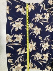 Vtg 90s Jaclyn Smith Floral Skirt Blouse Set Plus 24W 26W Navy Lily Flowy Summer