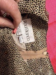 Vintage Raul Blanco Saks Fifth Avenue Silk Cheetah Rhinestone Tunic w/Scarf-12/M