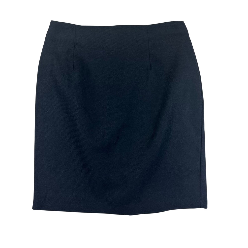 35th & 10th Navy Blue Wool Blend Lined Pencil Skirt Size 10 VTG Preppy USA