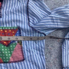 Vintage 70s Betmar rayon polyester faux patchwork striped long sleeve shirt top