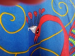 70’s Vibe Kaftan Peacock Multicolor Floral Hippie Boho Dress Mid Maxi