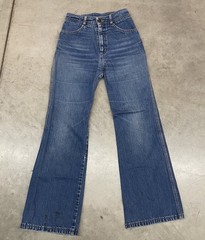 VTG 1970s Chemin De Fer Embroidered Talon Zip Denim Jeans