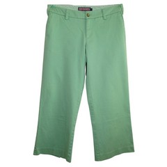 Vineyard Vines Womens 2 Mint Green Wide Leg Crop Pants Stretch Cotton Chinos