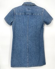 Sporty 80s 90s VTG Calvin Klein Jeans Denim Polo Preppy Shirt Mini Dress small