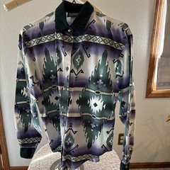 Roughrider By Circle T-Aztec design western women’s Size M (38) 100% cotton Vtg