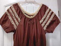 Vtg 60s 70s Partners Please Malco Modes Square Dance Dress Brown Cream 14 USA