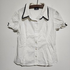 Vtg Lip Service Y2K Mall Goth Victorian Punk Blouse White Lace Dagger Collar L