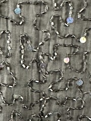 Beaded Drama Special Occasion Dress Black Beads Iridescent Sequins Formal 16WP