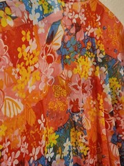 Vintage 60s Mod Bright Floral Print Kaftan Mumu Hippie Dress By Leo Naroucci HTF