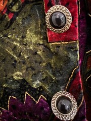 Vtg Fritzi California Velvet Jacket Medium Blazer Abstract Whimsygoth Art To Wea