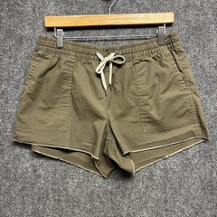Vuori Olive Green Drawstring Jean-Style Shorts