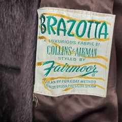Vintage Brazotta Brown Fur Coat by Collins & Aikman Styled by Fairmoor Lined