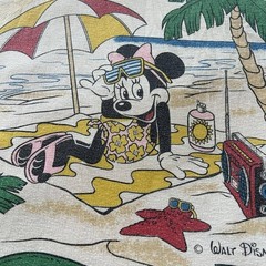 VTG Sunday Comics Disney Minnie Mouse Beach T-Shirt Tunic OSFA 80s Korea AOP