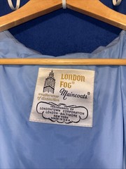London Fog Womens Maincoats Vintage Iridescent Blue Long Trench Coat Lined 10 R