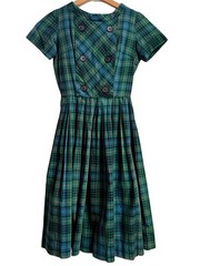 1960s vintage SIXTIES SCHOOLGIRL Betty Barclay Plaid day dress XS/sm