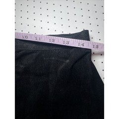 VTG COMINT Black Genuine Suede Leather Midi Skirt High Waist Minimalist Sz 11/12