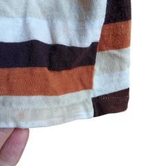 True Vintage XS T-shrt 1960’s Striped Crewneck Brown/White Single Stitch Mod