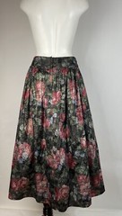 VTG 80s Scott McCLintock long pink and black floral maxi skirt 6