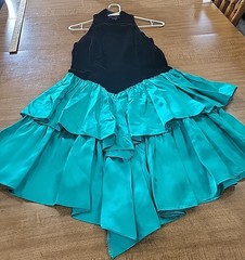 Women’s Vintage Zum Zum Black & Teal Cocktail Dress 9/10