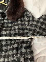 vintage 50s/60s long heavy coat, faux fur collar, no size tag see measurements