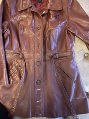 VTG Argentina Leather Burgandy Mid Length Coat