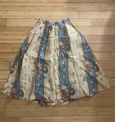90s Vintage Ralph Lauren Country Linen Rose Floral Button Front Maxi Skirt 14