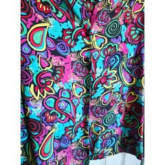 Jaeger 32 Vintage 80’s Great Britain Psychedelic Paisley Heart Blouse Multicolor