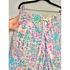 Vintage 90s Jantzen Tropical Patchwork Cotton Relaxed Baggy Long Shorts Size 12