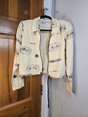 Vintage Betsy’s Things 80s Bolero Jacket Yellow And Blue Zip Front Sz M Petite
