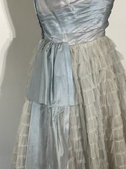 Vintage M/L Volump Cupcake Tiered Blue 1950s Prom Dress