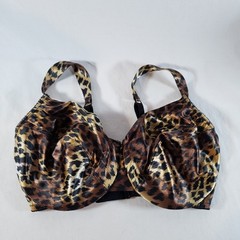 Victoria’s Secret Second Skin Satin Unlined Full Coverage Bra 38DD Gold Leopard