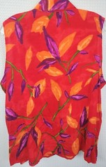 Vintage 2 Piece Caribou New York Wrap Style Coulotte(M) & Blouse(L) Red Floral