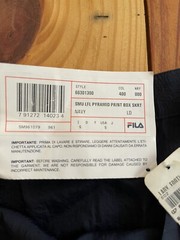 NEW Vintage Fila Pyramid Print Box Pleat Tennis Skirt LOGO Embroidered Rare Find