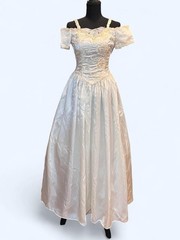 Jessica McClintock Gunne Sax Vintage 80s White Formal Wedding Dress Size XS