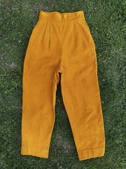 Vintage 1950s Marigold Corduroy Side Zip Womens Pants 23 24 Waist