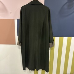 Vtg Avoca Collection Ireland Wool Trench Coat Green Oversized Women’s X-Large