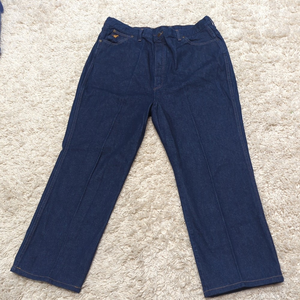Vintage 80s 70s Wranglers Womens High Waisted Blue Jeans 38 NOS Actual 37×27