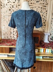 Vintage 1990s Rose All That Jazz Ruched Layered Navy Monochrome Mini Dress